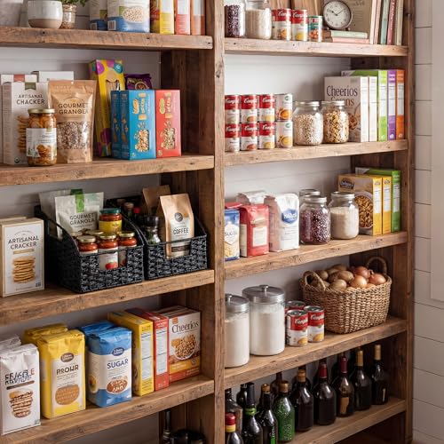 StorageWorks Pantry Organizers and Storage, Wicker Baskets with Handles, Pantry Baskets for Shelves, Paper Rope, Black， 2 Pack - color: Black(Paper Rope), size: 2x 8½"L x 10"W x 7½"H