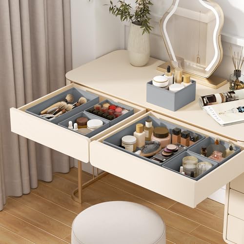 DIMJ Drawer Organizer Clothes - 16 Pack Baby Dresser Organizer for Nursery, Foldable Drawer Organizer Bins for Closet Bedroom Organization, Fabric Clothes Storage Dividers for Underwears, Socks, Bras - color: Gray, size: 16 Pack