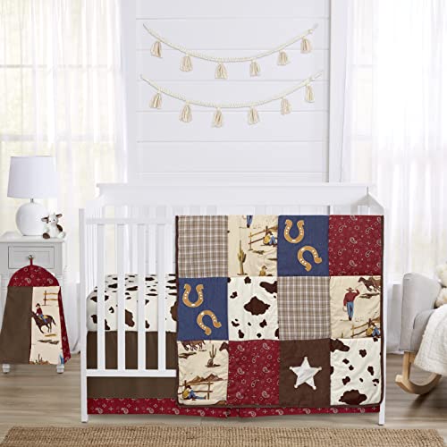 Sweet Jojo Designs Brown and Cream Cow Print Foldable Fabric Storage Cube Bins Boxes Organizer Toys Kids Baby Childrens for Wild West Collection Set of 2 - color: Cow
