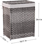 Mxfurhawa Slim Laundry Basket on Wheels, Heavy Duty Cotton Liner Laundry Storage Hamper with Handles, Collapsible Clothes Wire Basket Organizer Laundry Bag (2PCS-02A) - color: 2PCS-02A