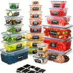 Chefs Path 48 Piece BPA-Free Plastic Food Storage Container Set with 24 Containers and 24 Lids for Kitchen Pantry Organization and Meal Prep - color: Pack of 24