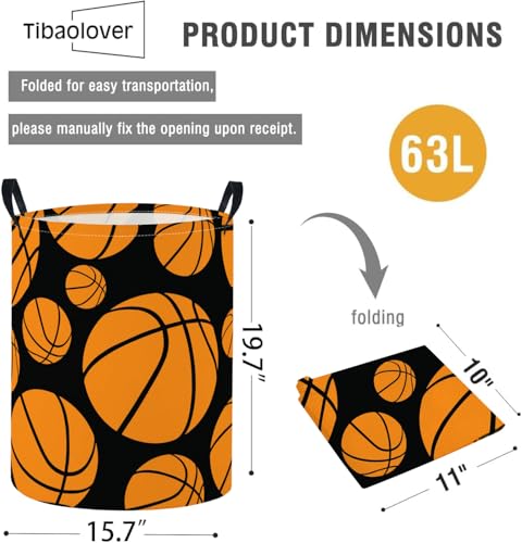 Baby Laundry Basket Baby Nursery Hamper Kids Laundry Basket Toy Storage Bin for Boys Room Decor Gift Baskets for Bedroom Bathroom(Basketball) - color: Basketball