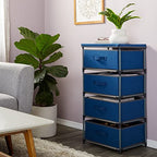 Juvale 4-Tier Tall Dresser with Drawers - 16.5 x 13 x 33 in, Navy Blue - Fabric Storage Drawers & Closet Organizer - Kids Dresser & Bedroom Storage - color: Navy Blue