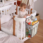 Accmor Hanging Baby Diaper Caddy Organizer, Diaper Stacker, Baby Crib Hanging Classified Storage Bag Organizer for Changing Table, Crib, Playard or Wall & Nursery Organization, Grey Cloud - style: Style B-Grey
