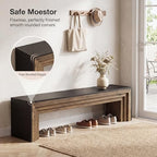 Tribesigns 71'' Extra Long Shoe Storage Bench,Mid-Century Modern Entryway Bench,Indoor Wooden End of Bed Bench for Hallway,Bedroom,Living Room (Black) - color: Black