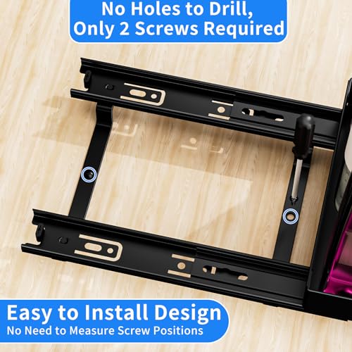 BOIVSHI Pull Out Spice Rack Organizer for Cabinet, Heavy Duty-Slide Out Spice Rack, Vertical Spice Rack for Kitchen Cabinet and Pantry (6.3''Wx10.5''Dx2.8''H, Metal Black) - size: 6.3''Wx10.5''Dx2.8''H,1 Tier