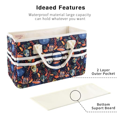 E-WEICHEN Craft Organizer Tote Bag Art Storage Caddy with Multiple Pockets Containers for Art,Craft,and Office Supplies Storage.Black Magic - color: Black Magic