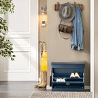 Haotian Small Shoe Storage Bench, Narrow Shoe Cabinet Entryway with 1 Flip-Drawer and Seat Cushion, Mini Shoe Rack Hallway Entrance Mudroom, Navy Blue FSR82-K-B - color: Navy, size: 1 Drawer:24x9.4x20"