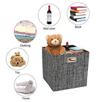 Posprica Collapsible Storage Cubes,11×11 Heavy Duty Fabric Stroage Basket Bins, 4pcs,Black - color: Black, size: 11×11×11/4pcs