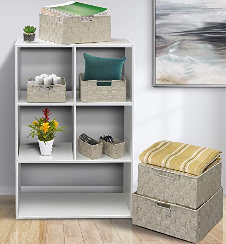 Sorbus Storage Baskets for Organizing (Set of 7), Mesh Hand-Woven Design, Linen Closet Organizers and Storage, Organizer Storage Baskets for Shelves, Variety Pack Organizers and Storage (Beige) - color: 7 Piece - Beige