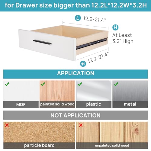 Vtopmart Drawer Dividers Organizers 8 Pack, Adjustable 3.2" High Expandable from 12.2-21.4" Kitchen Drawer Organizer, Clear Plastic Drawers Separators for Clothing, Installed by Double-sided Tape