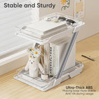 2 Pack Bathroom Organizers and Storage - Multi-Purpose,2-Tier Clear Pull Out Organization for Bathroom,Under Sink,Kitchen,Vanity,Countertop,Cabinet,Pantry & Medicine Cabinet,White