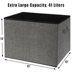 Simple Houseware 15 x 13 Inch Collapsible Fabric Storage Bin with Handles, 2 Pack, Dark Gray - color: Dark Grey