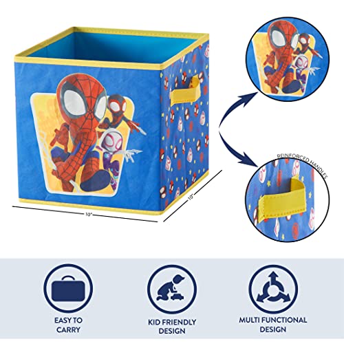 Marvel Spidey and His Amazing Friends Set of Two Spacious Collapsible Storage Cubes, 10"x10" - color: Spidey And His Amazing friends