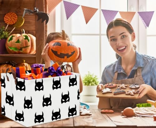 HIYAGON Batman Basket Kids Storage Basket Cute Basket Empty Toy Storage Bin Organizer Box Rectangular Room Decor for Home Books(Black bats) - color: Black bats