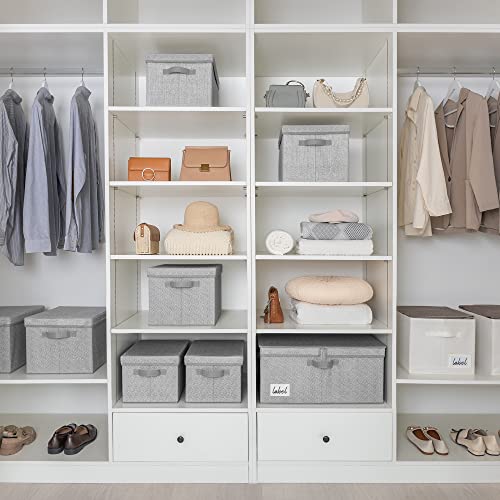 GRANNY SAYS Fabric Storage Bin with Lid, Decorative Storage Box with Label, Extra Large Storage Baskets, Closet Organizer, Memory Keepsake Box, Gray, 1-Pack - color: Gray, size: Extra Large - 1 Pack