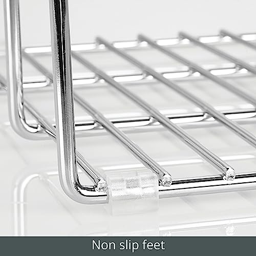 mDesign Baking Tray Rack — Wire Rack for Sorting Trays, Pans and other Cookware Items — Free-Standing Pan Stand for the Kitchen — Chrome - color: Chrome, size: 10.2 x 8.5 x 5.6