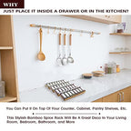Bamboo Spice Rack Drawer Organizer - 8 Pieces Set- 7" Wide Per Piece - Combine Pieces Into 14" Wide Rack (7" or 14") - size: 14"