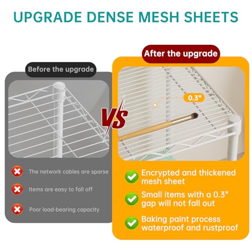 SINGAYE Shelf Closet Wire Shelving：Adjustable Metal Unit for Laundry Room Organization Bathroom Kitchen Home Storage Small Pantry Rack Shelves - color: White, size: 2Tier-10"Dx15.9"Wx16"H