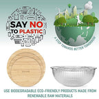 Stackable Space-Saving Nesting Set of 3 Glass Bowls with Bamboo Lids for Foodprep, Storage, Mixing & Cooking - Microwave & Oven Safe BPA Free Durable Heat Resistant Inert Borosilicate Glass - color: 3 Mixing Bowls with Bamboo LIds (Ribbed)