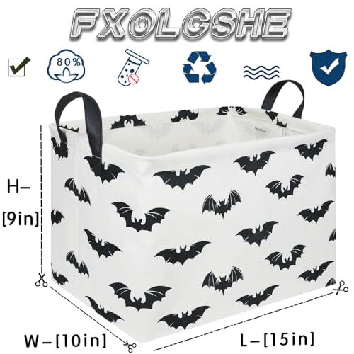 Halloween Batman Basket,Collapsible waterproof storage basket,Batman toy decor,Cute toy storage box Empty for kids,Organizer Containers for Kids Toys,bat room decor(Black bats) - color: Black bats
