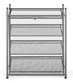 Whitmor Metal & Mesh 4-Tier Shoe Rack, Store up to 12 Pairs of Shoes, Stackable, 9" L x 21.6" W x 27" H, Gunmetal - size: 4-Tier,Gunmetal