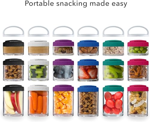 BlenderBottle GoStak Twist n' Lock Storage Jars, 4-Piece Starter Pak, Black (Pack of 12) - color: Black, size: 4-Piece Starter Pack (Pack of 12)