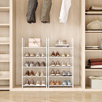 5-Tier Small Shoe Rack,Stackable Shoe Shelf Storage Organizer for Entryway Hallway Closet Bathroom Living Room(White-5Tier) - color: White-5tier