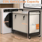 60 Gal (230L) Laundry Sorter 3 Section with Lid, Laundry Hamper Cart with Heavy Duty Rolling Lockable Wheels and Metal Handle,Laundry Basket Organizer with Removable Bag for Laundry Room - White