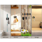 Broom Holder Wall Mount,Mop and Broom Holder Wall Mount Command,3pcs Garden Tool Organizer,304 Stainless (Black)