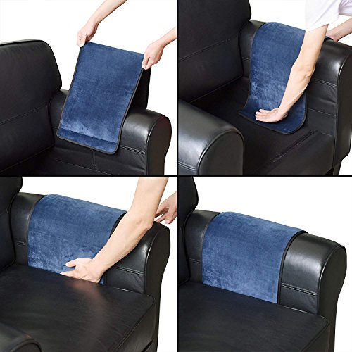 Wanty Velvet Sofa Couch Chair Armrest Soft Caddy Organizer Holder for Remote Control, Cell Phone, Book, Pencil (Blue) - color: Blue