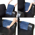 Wanty Velvet Sofa Couch Chair Armrest Soft Caddy Organizer Holder for Remote Control, Cell Phone, Book, Pencil (Blue) - color: Blue