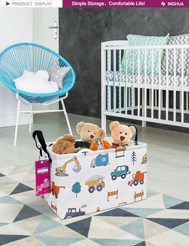Rectangular Storage Basket Fabric Organizer Bin for Toys,Books,Clothes,Gifts,Pets-Perfect for Home,Office,Nursery,Dorm,Shelf(Rec-Vehicles ) - color: Rec-Vehicles