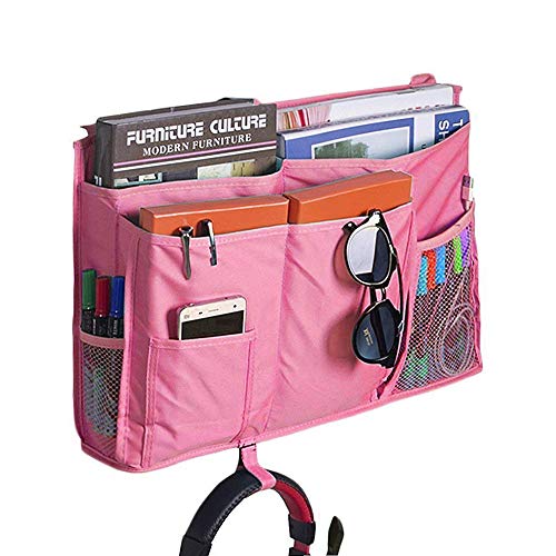 Sugaroom Bedside Storage Caddy, Bunk Bed Organizer Bed Storage Pocket Bedside Organizer Hanging Bed Storage Caddy for College Dorm Room, Hospital Bed Rails, Baby Bed, Camp (Pink) - color: Pink, size: Large