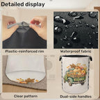 Fall Pumpkin Truck Large Clothes Hamper Bag - Laundry Basket with Handles, Space Saving Foldable Design for Nursery - color: Fall Pumpkin Truck