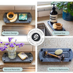 Premium Sink Caddy – Water-Absorbing Diatomaceous Earth Tray for Sink, Elevated Stainless Steel Feet, Non-Toxic, Fast-Drying, Kitchen or Bathroom - color: Slate