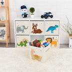CLCROBD Foldable Animal Cube Storage Bins Fabric Toy Box/Chest/Organizer for Toddler/Kids Nursery, Playroom, 13 inch (Dino T-Rex) - color: Dino T-Rex