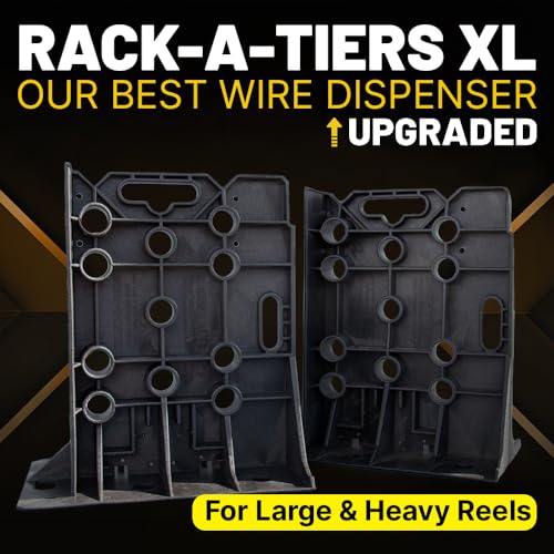 Rack-A-Tiers XL Multi-Purpose Cable Dispenser - Award Winning Electrical Wire Rack, Wire Spool Caddy (11470) - size: XL