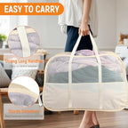 Collapsible Laundry Baskets with Easy Carry Handles, 95L Clothes Hamper for Storage, Foldable Laundry Basket Tear-proof, Large Pop Up Hampers for Laundry, Bedroom, Bathroom, Dorm Beige - style: Beige