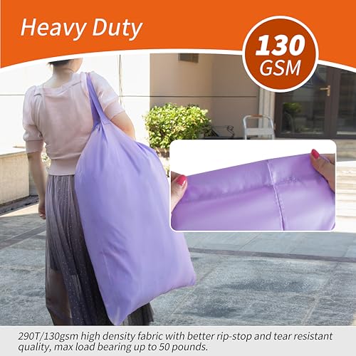 Polecasa Extra Heavy-Duty Laundry Bag 28x36”- Machine Washable Large Storage Bag with Reinforced Handles & Drawstring Closure & ID Tag for College Dorm Travel - Purple - color: Purple, size: 28" x 36" | 1 Pack