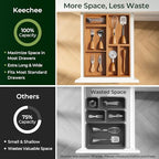 keechee Carbonized Bamboo Kitchen Drawer Organizer (Bundle: 5pc Organizers Set) - size: Bundle: 5pc Organizers Set
