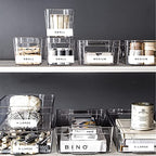 BINO | Stackable Storage Bins, Small - 4 Pack | The Stacker Collection | Clear Plastic Storage Bins | Organization and Storage Containers for Pantry & Fridge | Multi-Use Organizer Bins | BPA-Free - size: 4PK - Small