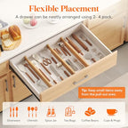 Lifewit 2.4" High 8 Pack Bamboo Drawer Dividers 45-55cm/17.5-22" Adjustable Wooden Drawer Organizer for Clothes/Utensils, Expandable Drawer Separator for Dresser/Kitchen/Bedroom/Office Organization - size: 2.4"H, 17.5-22"L