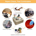 Couch Cup Holder Pillow Tray! Keep Drinks Hand Reach and KeepTemp, Prevent Spills and Use Anywhere. Cup Holder for Couch, Bed, Car, Courtyard, Park, Beach. Pink. Light Khaki - color: Light Khaki, size: 9.4" x 9.4" x 3.9"
