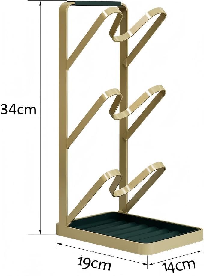 Lid Stand Lid Organizer Pot Lid Rack Holder for Utensils in Kitchen Cabinet Spatula Rack,Cutting Boards,Spoon Storage Gold - style: Erect