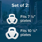 Camco Stack-A-Plate Holder | 2 Different Sizes of Plate Holders | One Plate Holder Fits Plates Up to 7.25” & Other Dish Holder Fits Plates Up to 10.25” | Great for Travel, RV Storage & More (43601)