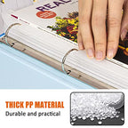 40Pcs 3 Hole Punched Magazine Holders, Magazine Organizer, 3 Ring Binder Insert Strips, Translucent White