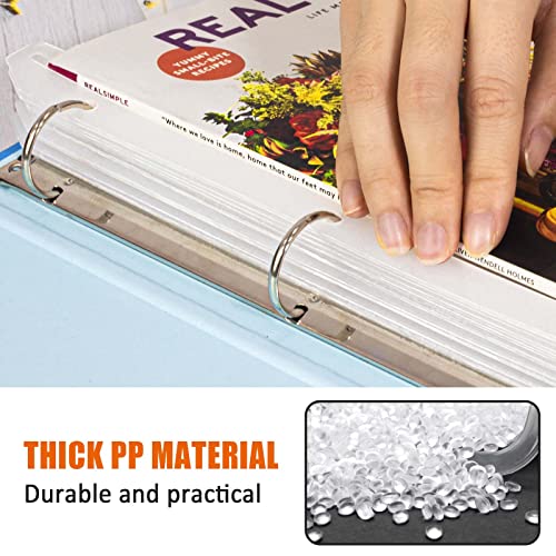 40Pcs 3 Hole Punched Magazine Holders, Magazine Organizer, 3 Ring Binder Insert Strips, Translucent White