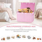 Mayniu Extra Large Toy Box Chest with Dividers, 120L Sturdy Toy Storage Organizer Bin Boxes Basket for Kids, Boys, Girls, Living Room, Nursery, Bedroom, Playroom (26"x17" x17", Pink) - color: Extra Large Pink