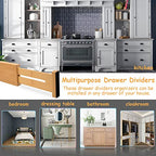 Bamboo Drawer Dividers,Kitchen Drawer Dividers Adjustable,Expandable Drawer Dividers Organizer for Kitchen large Utensils, Dressers Bathroom,Clothes,Office,Drawer Organization Separators(17.7-22 in)